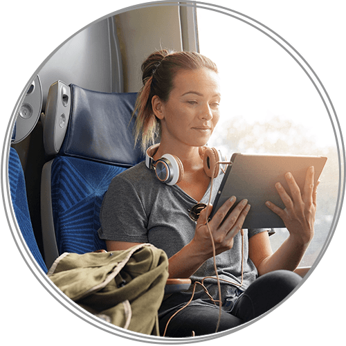 woman on train